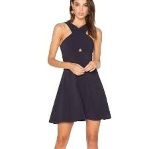 Likely Kensington Fit and Flare Cutout Mini Navy Blue Lined Dress, Size 2